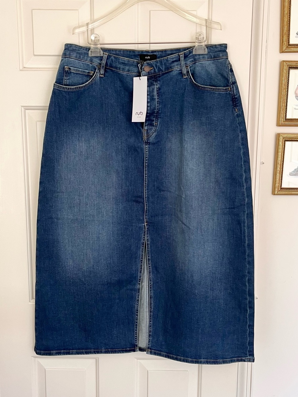 Ruti Denim Midi Skirt NWT, U.S. Size XL